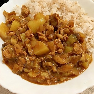 豚肉としめじの時短カレー